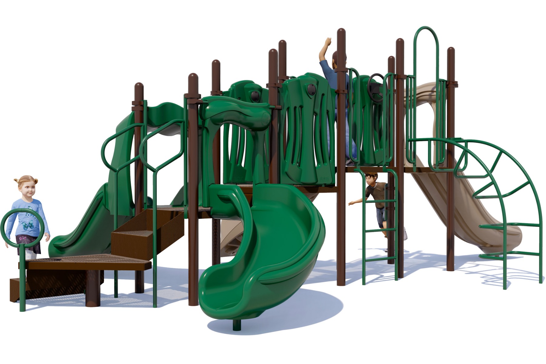 Rhyme 'n Reason Commercial Playground Equipment | Natural Colors | Rear View