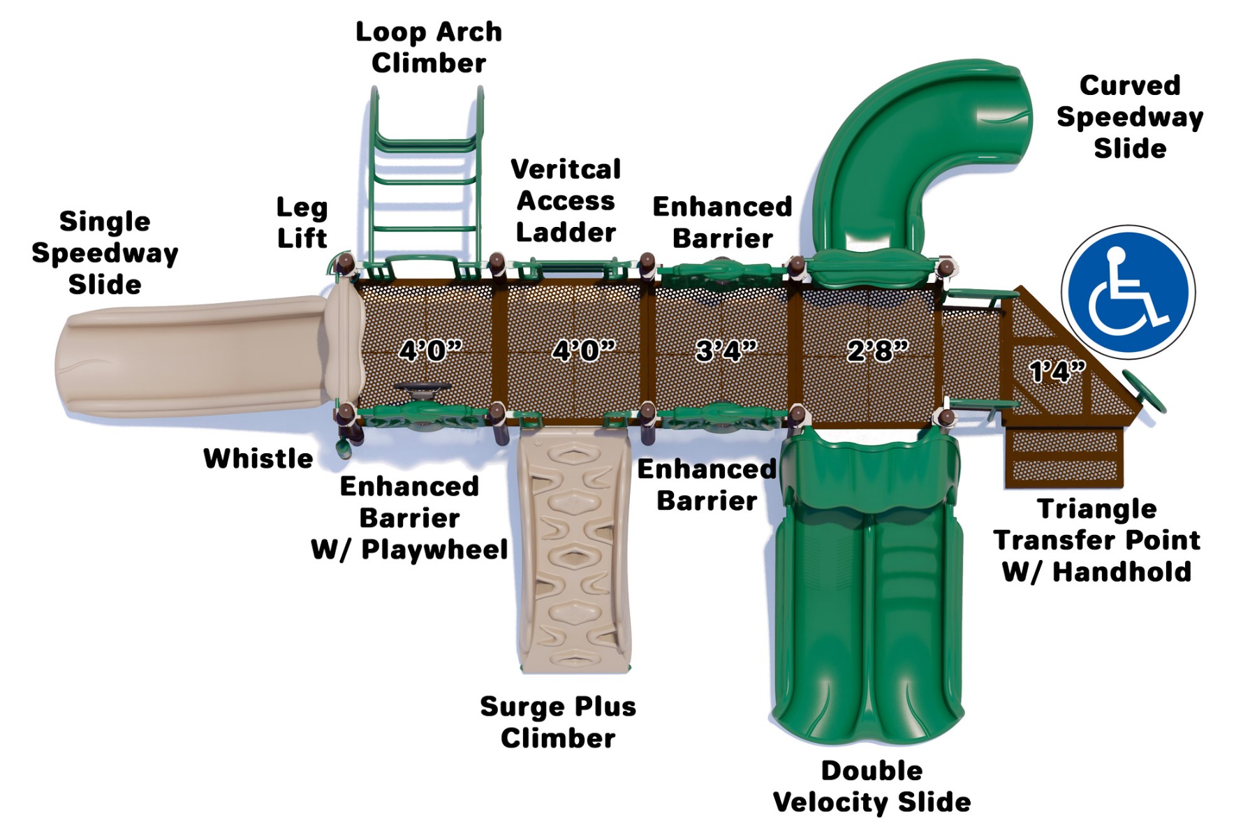 Rhyme 'n Reason Commercial Playground Equipment | Natural Colors | Top  View