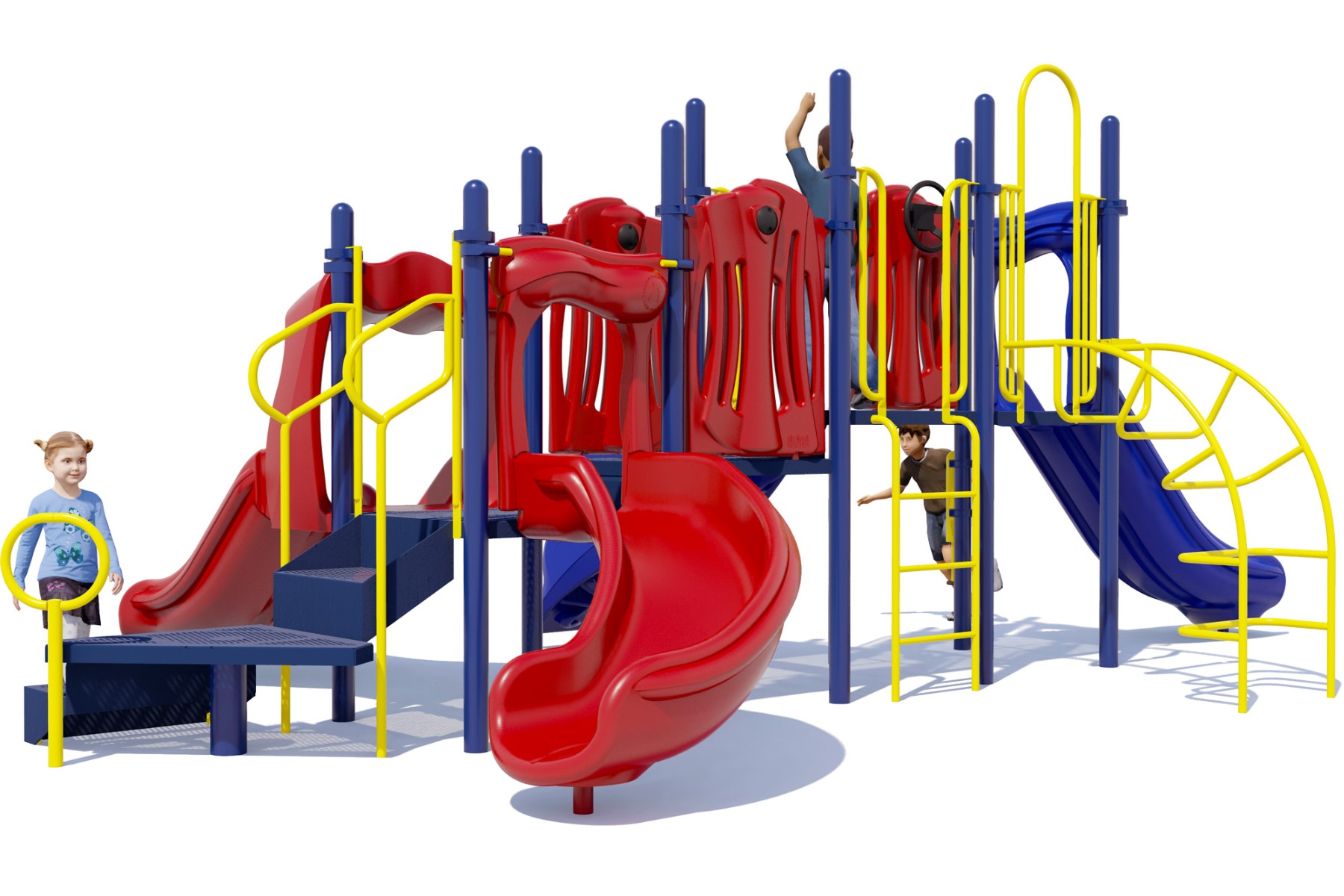 Rhyme 'n Reason Commercial Playground Equipment | Primary Colors | Rear View