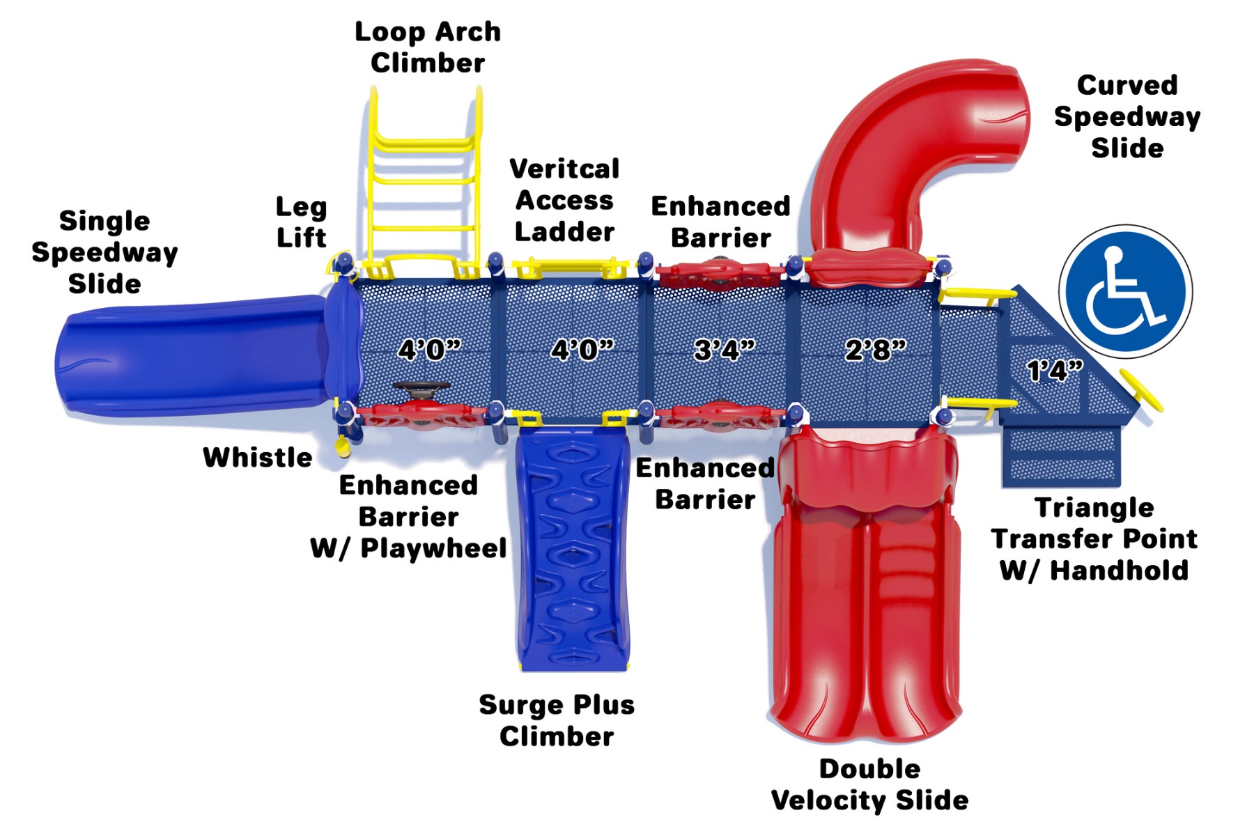 Rhyme 'n Reason Commercial Playground Equipment | Primary Colors | Top View