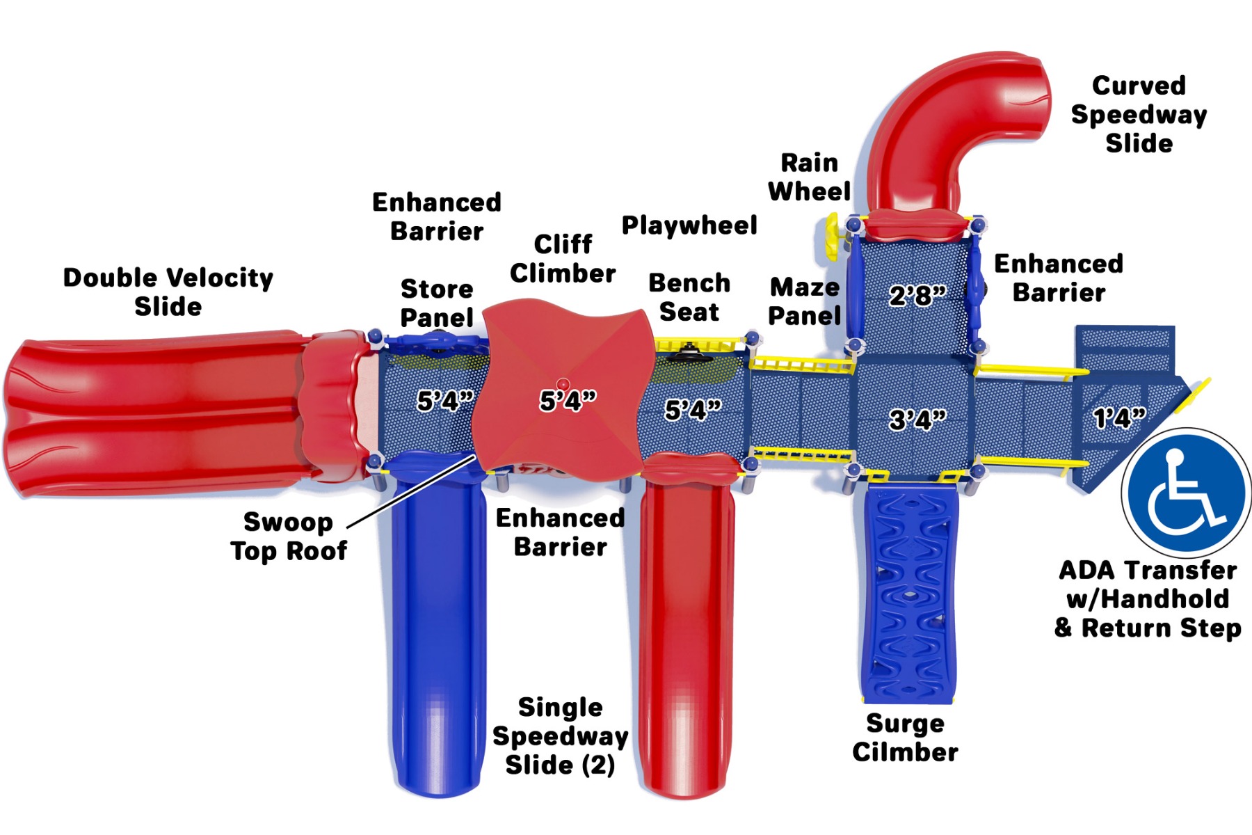 Big Kahuna Commercial Play Structure - Top View