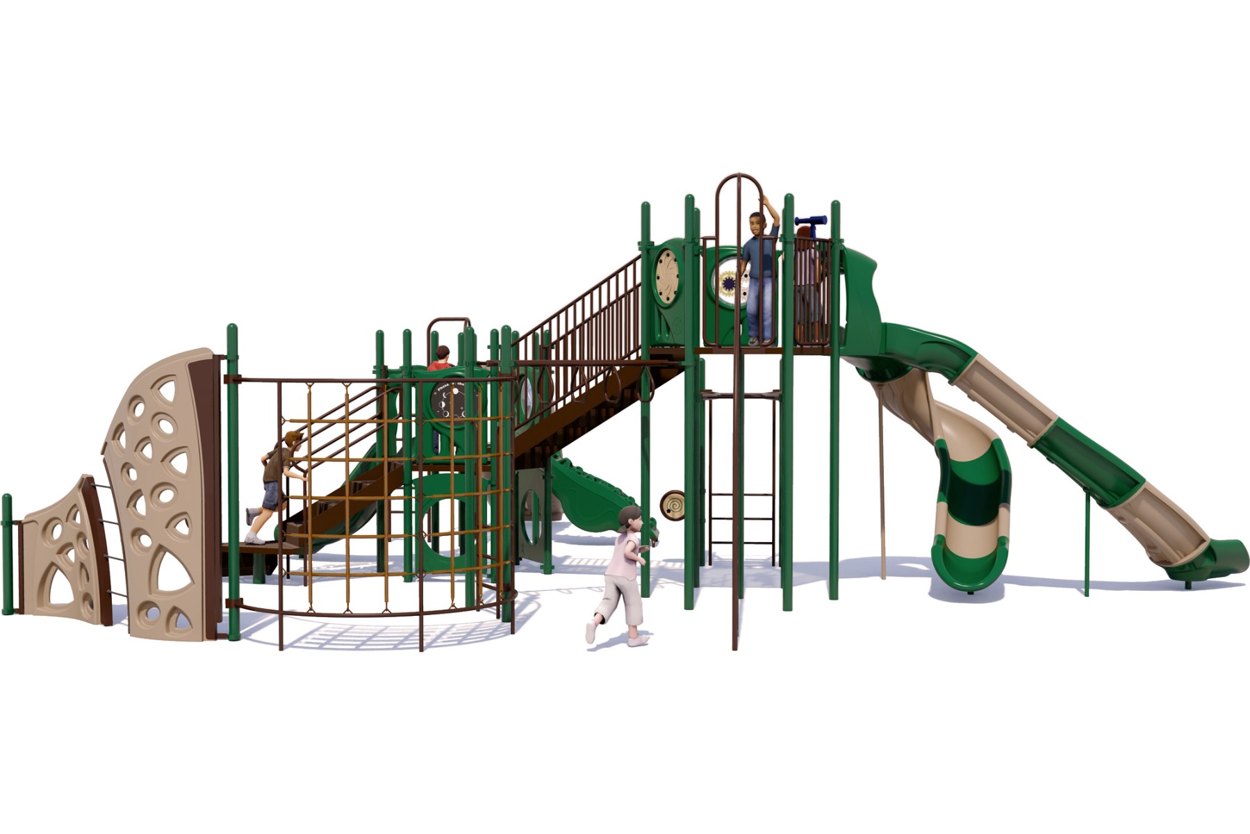 Goliath - Rear View - Natural Color Scheme - Commercial Playground Equipment