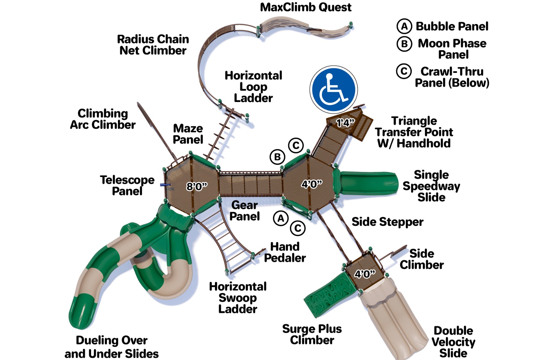 Goliath - Top View - Natural Color Scheme - Commercial Playground Equipment