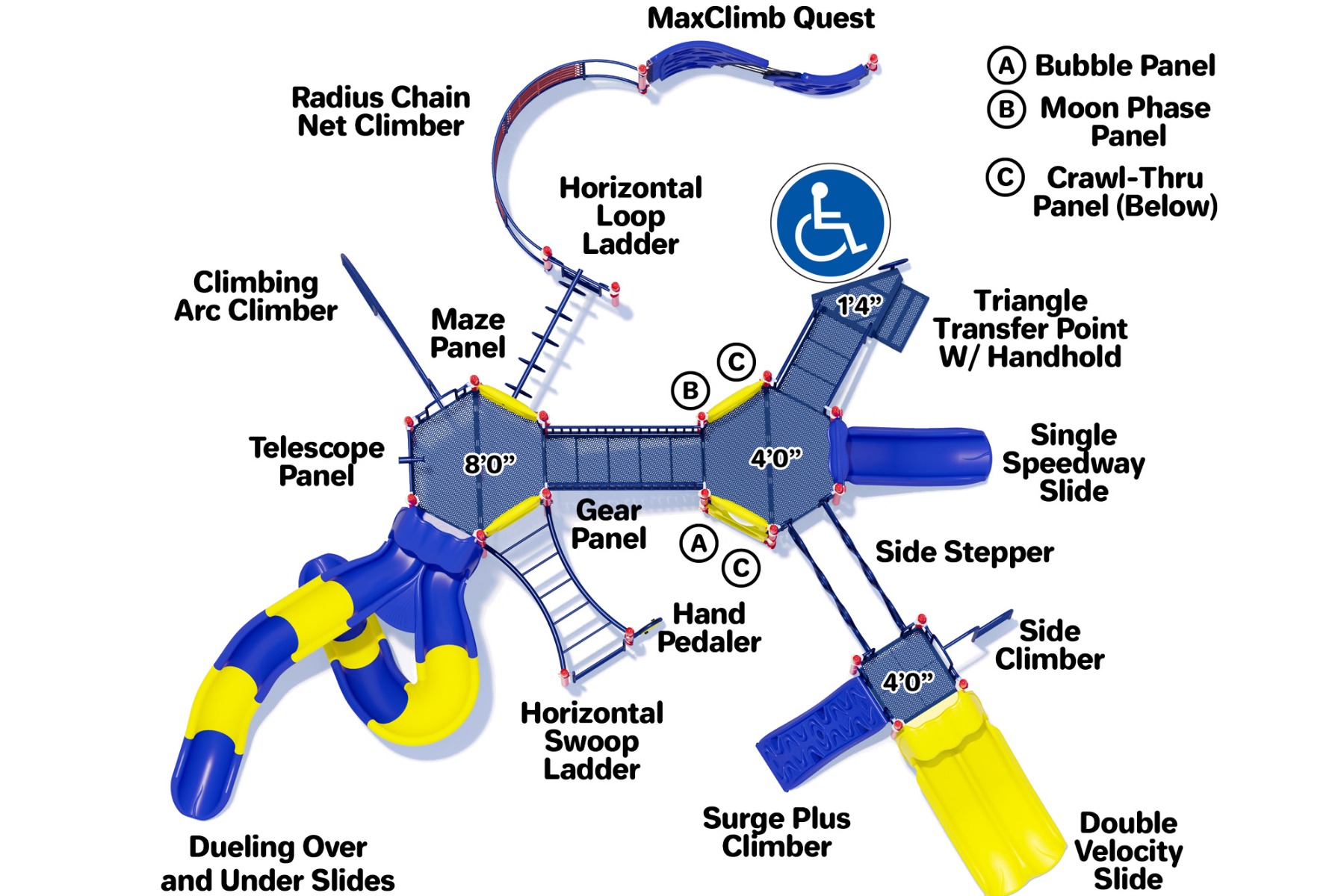 Goliath - Top View - Primary Color Scheme - Commercial Playground Equipment