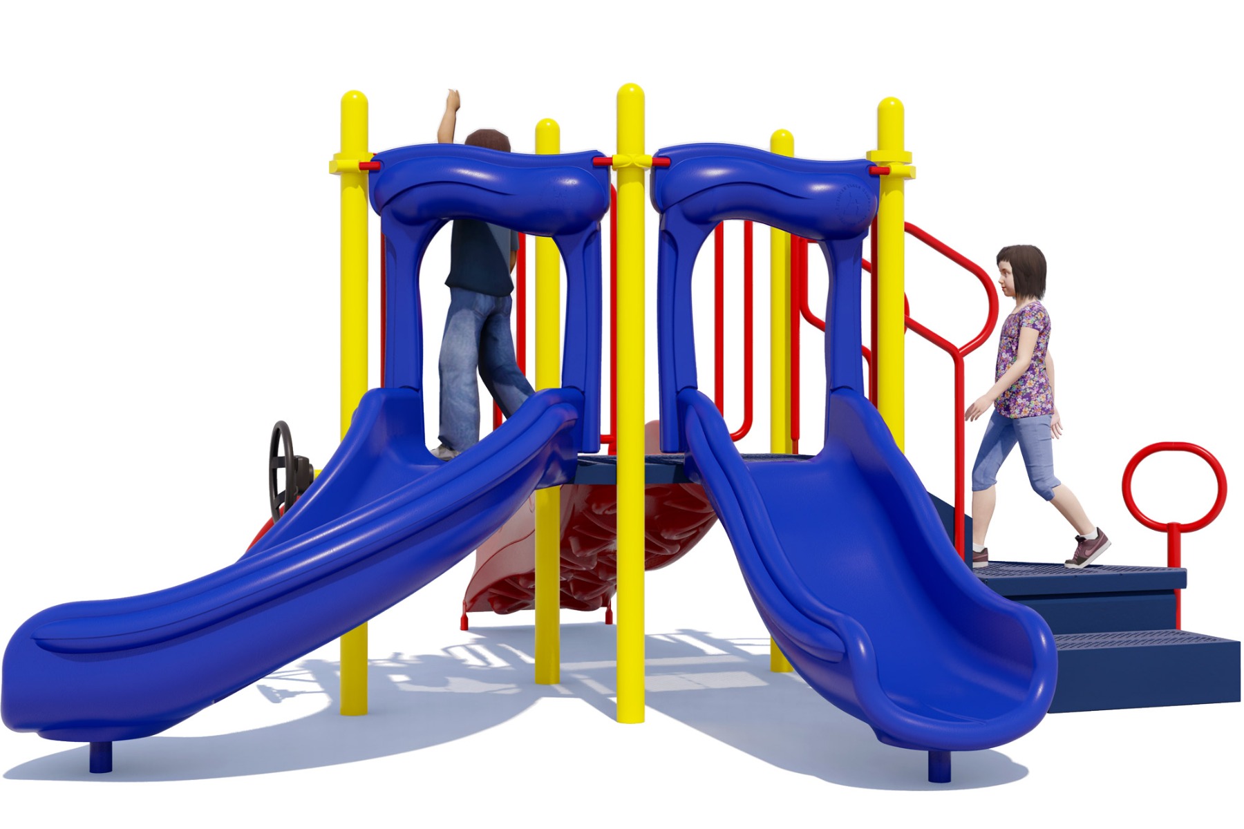 Short Stuff - Playground Equipment - Front View - Primary Colors