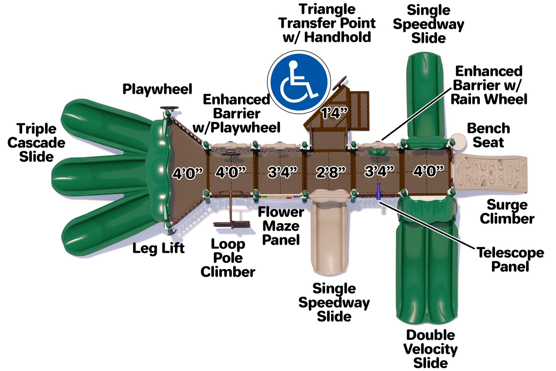 Super Slide Play Structure - Natural Colors - Top