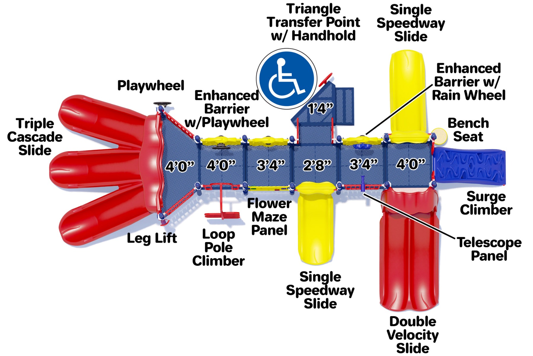 Super Slide Play Structure - Primary Colors - Top