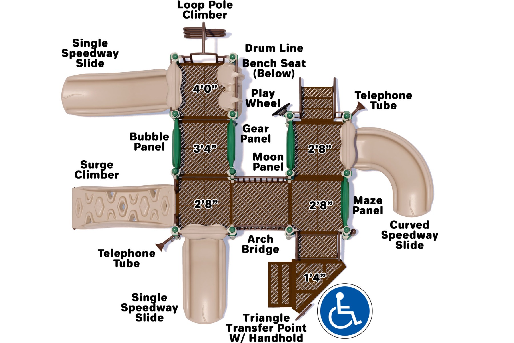 Grand Central Commercial Playground - Natural Color Scheme - Top View