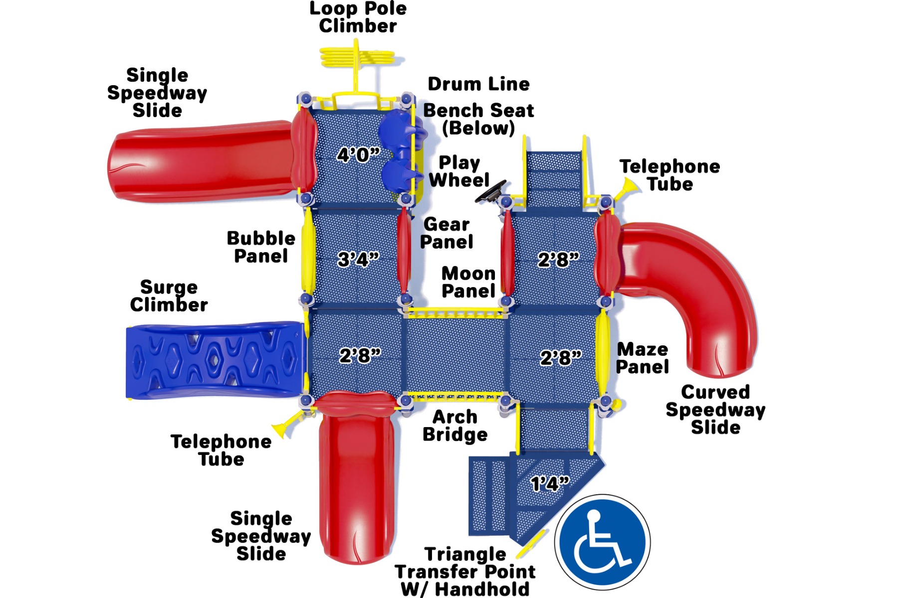 Grand Central Commercial Playground - Primary Color Scheme - Top View