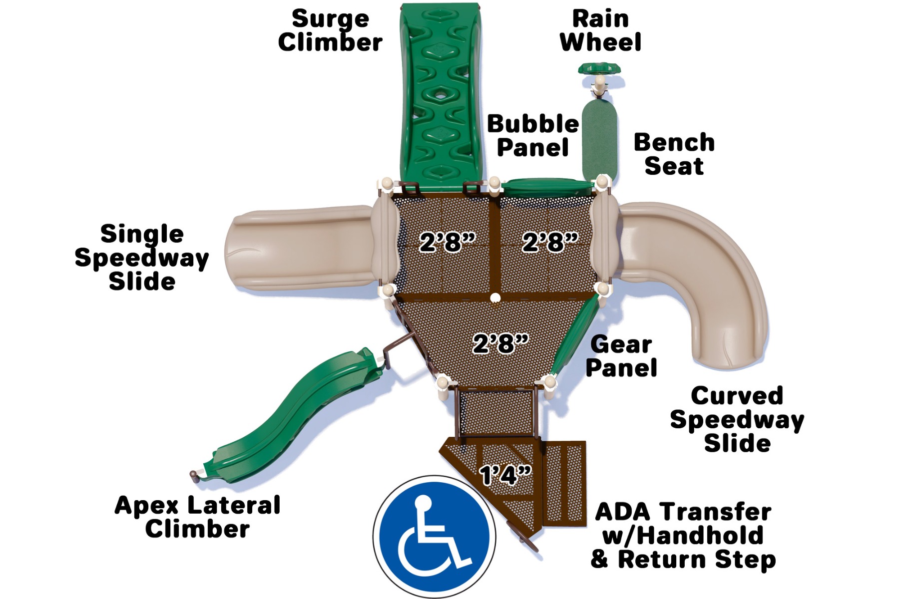 Primrose Path - Playground Equipment - Natural Color Scheme - Top View