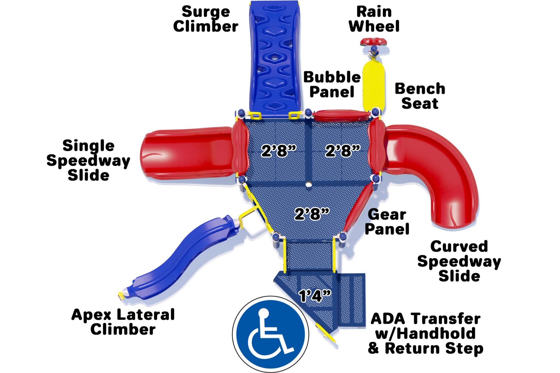 Primrose Path - Playground Equipment - Primary Color Scheme - Top View