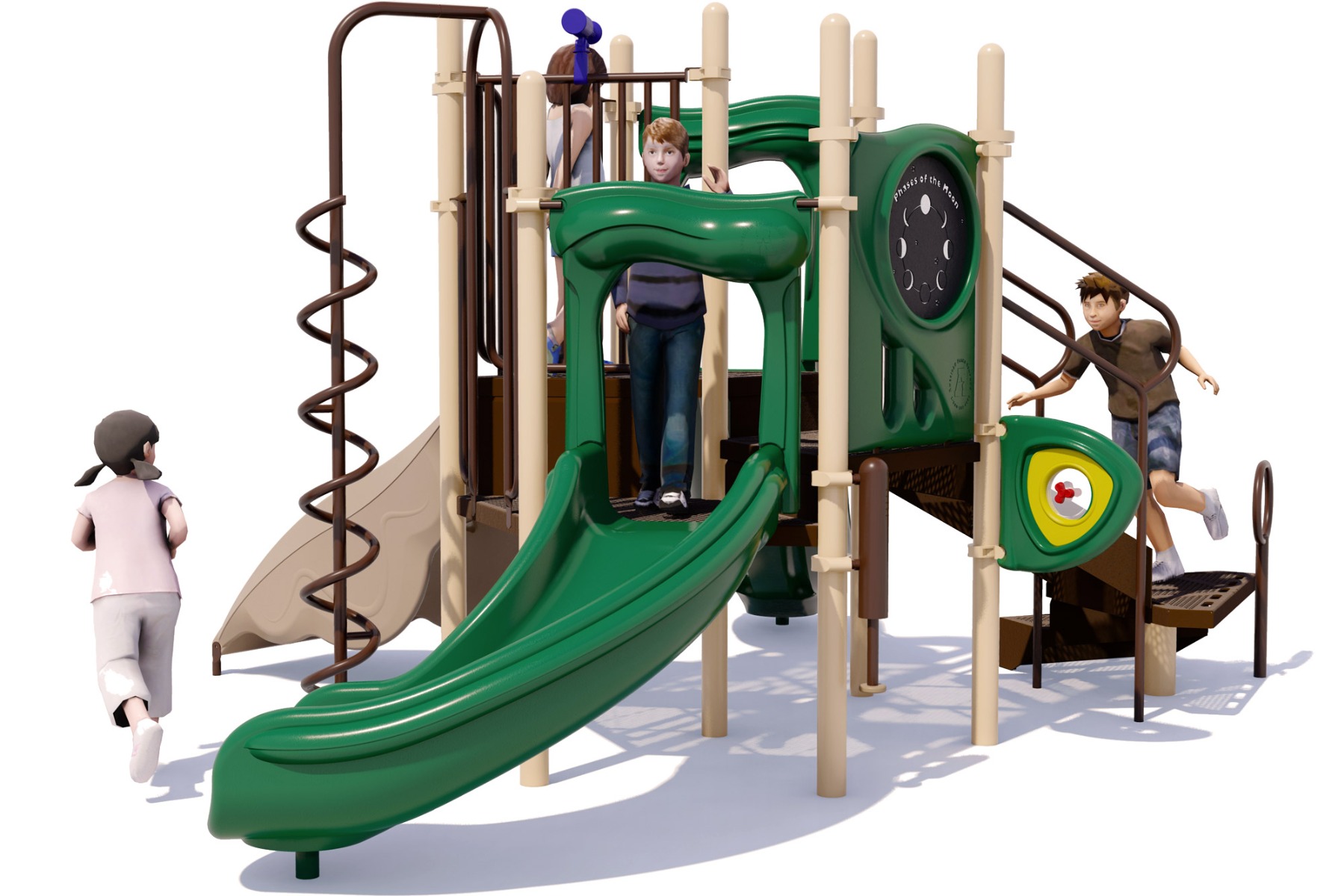 London Tower Commercial Play Structure - Rear - Natural 