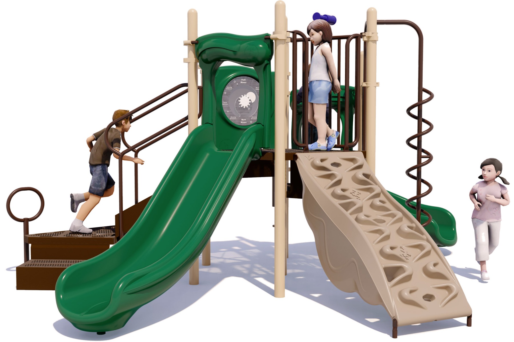 London Tower Commercial Play Structure - Front - Natural 