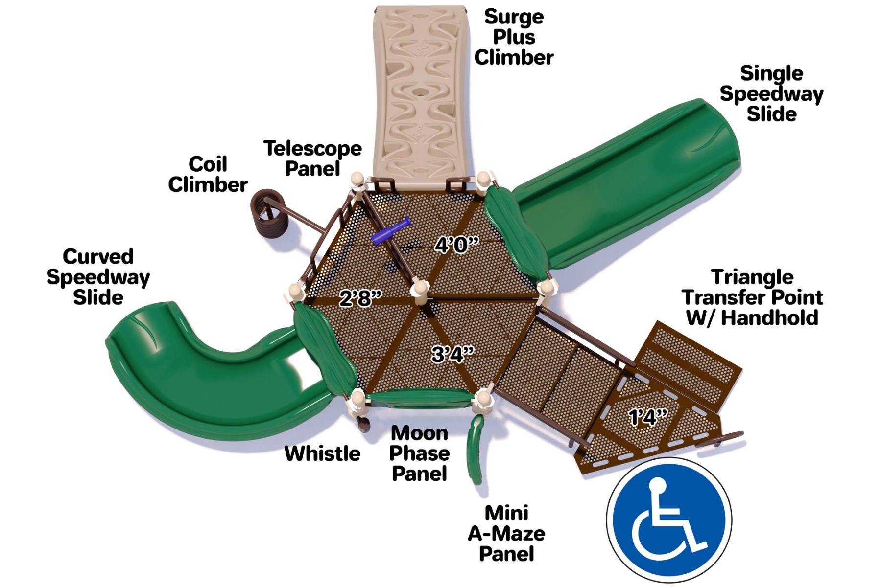 London Tower Commercial Play Structure - Top - Natural