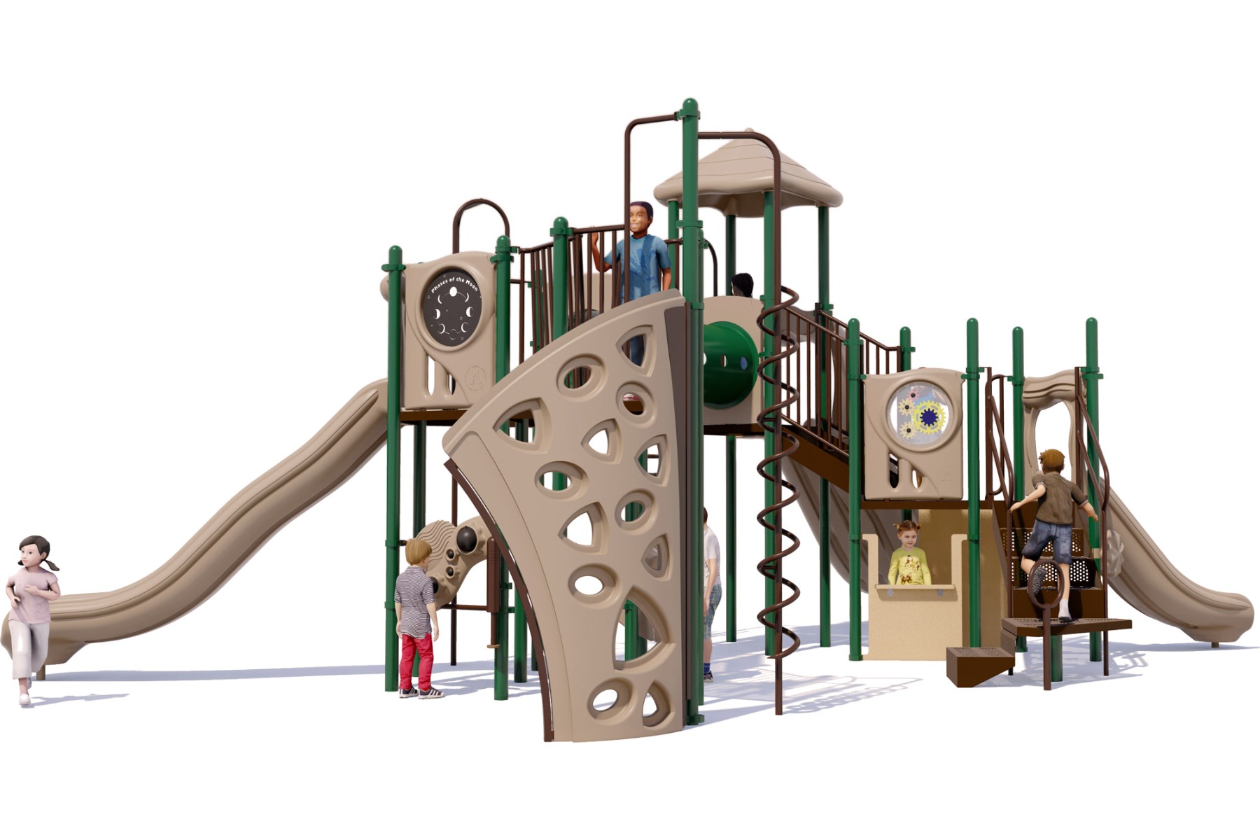 Eagle's Nest Play Structure - Natural Color Scheme - Rear View