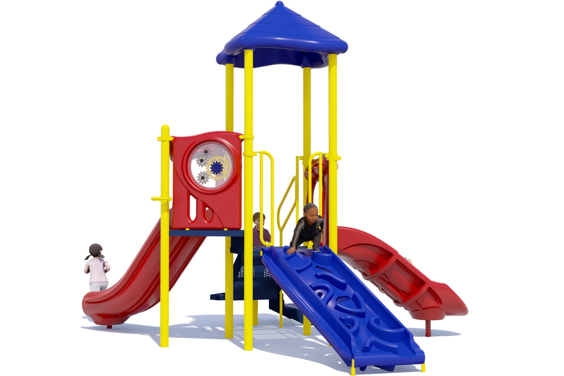 Prim 'n Proper Commercial Play Structure - Primary Color Scheme - Back