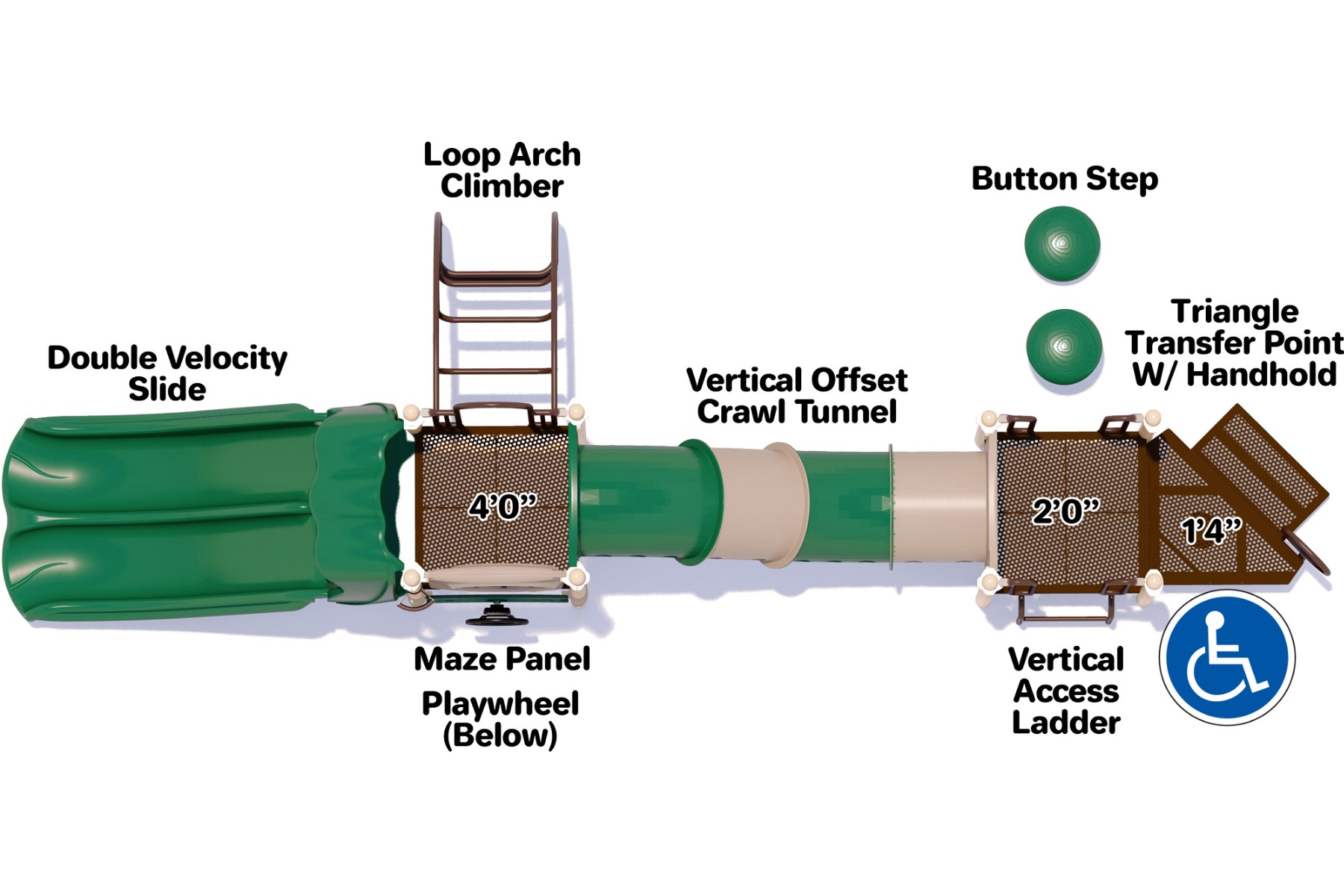 Total Tunnel Playground Structure - Natural - Top