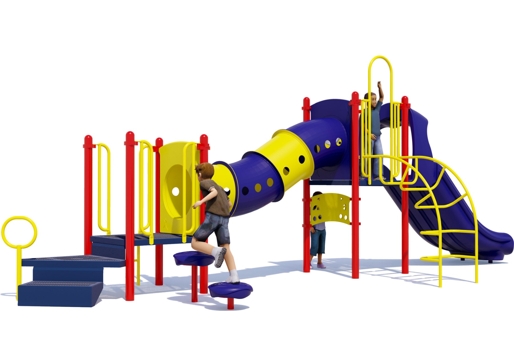 Total Tunnel Playground Structure - Primary - Rear