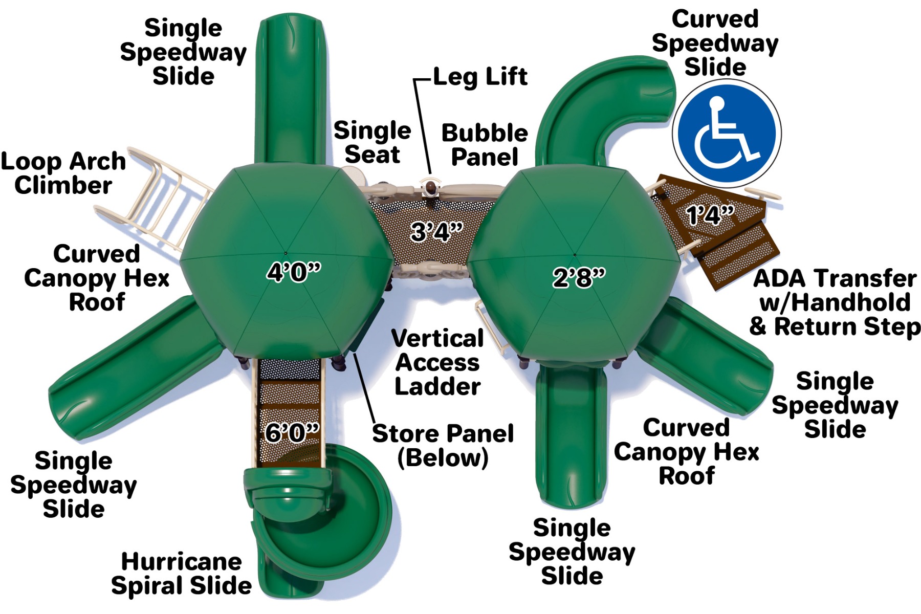 Raise The Roof - Commercial Playground Equipment - Natural Color Scheme - Top View