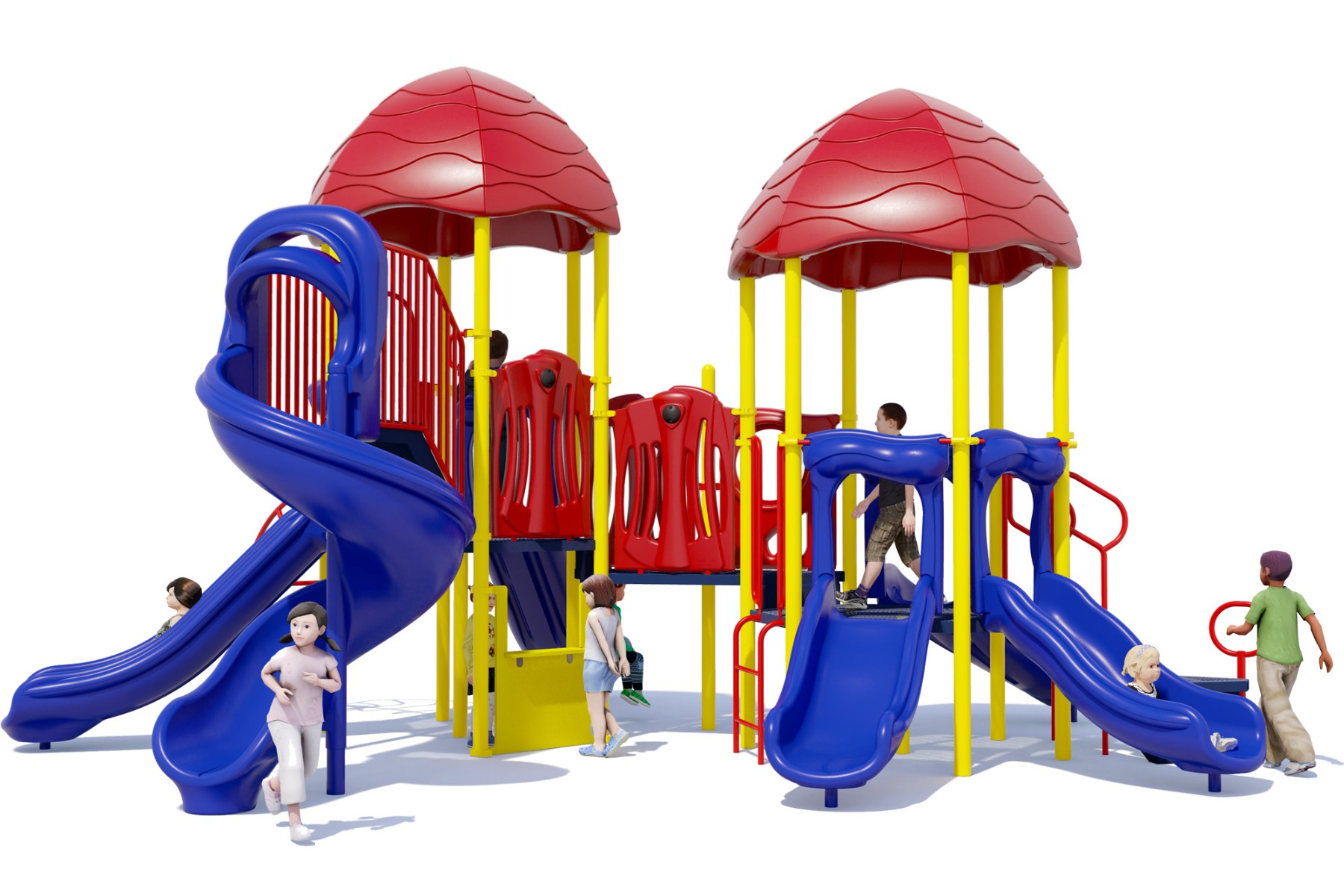 Raise The Roof - Commercial Playground Equipment - Primary Color Scheme - Front View