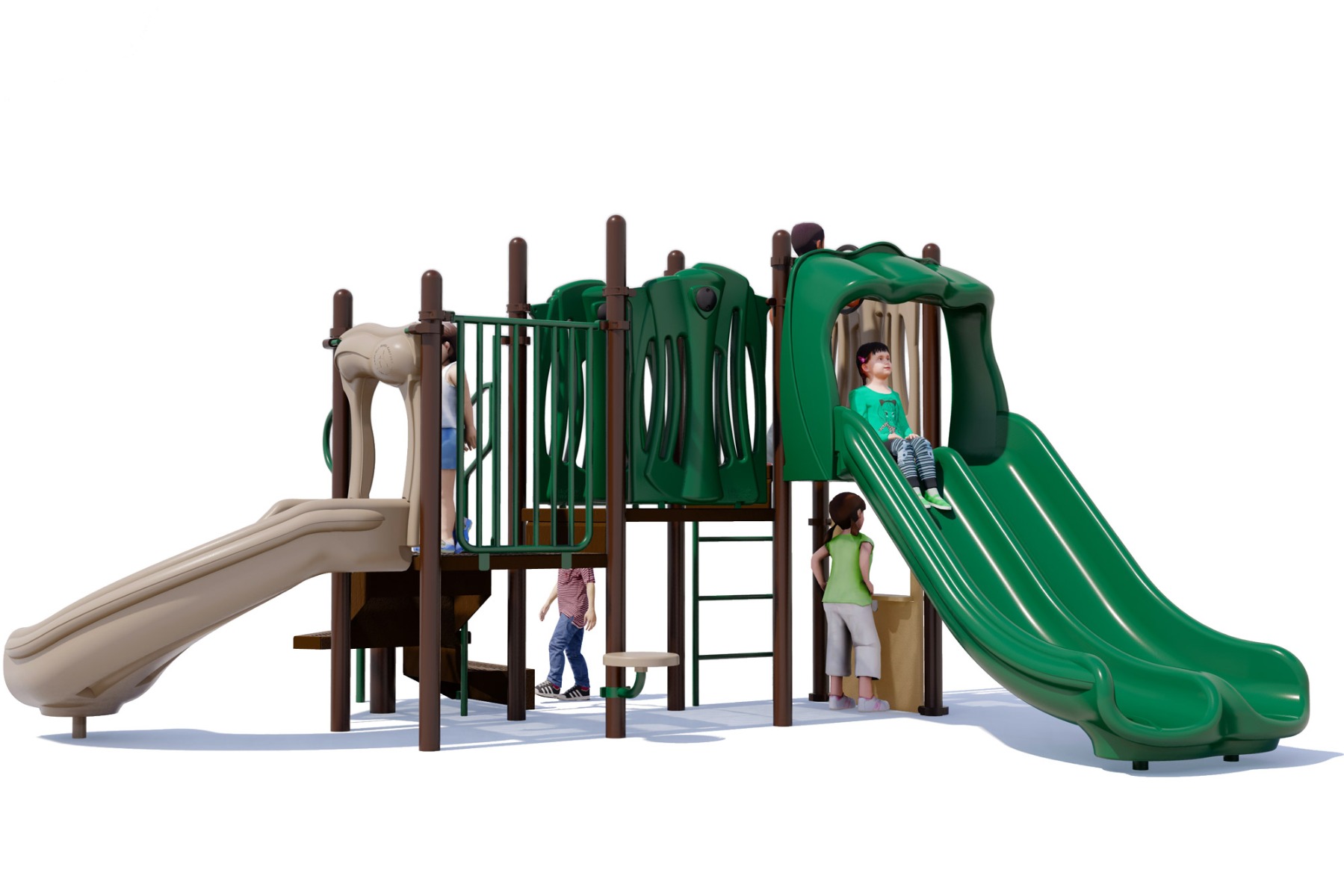 Nick Nack - Commercial Play Structure - Natural Colors - Front View