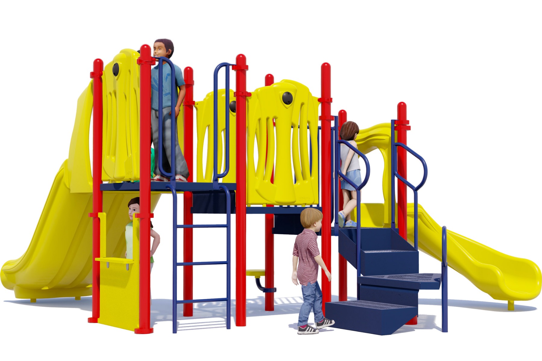 Nick Nack - Commercial Play Structure - Primary Colors - Rear View