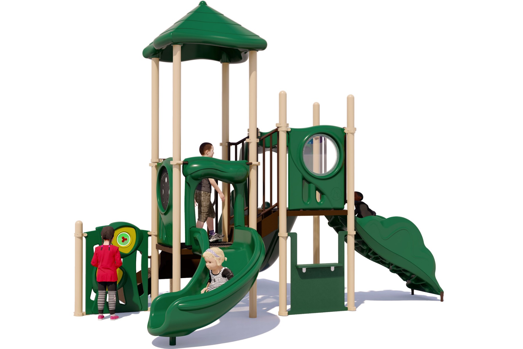 Tiki Tall - Commercial Play Structure - Natural - Rear