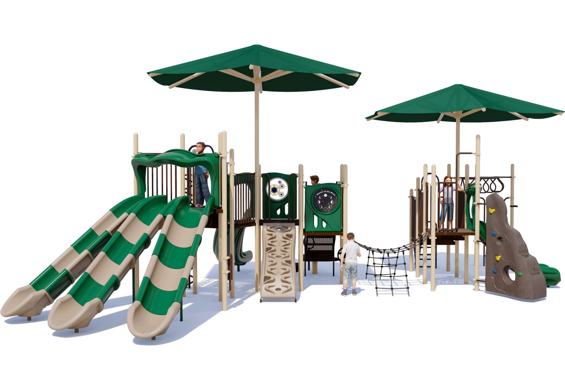 Super Shade - Commercial Play Structure - Natural Color Scheme - Front View