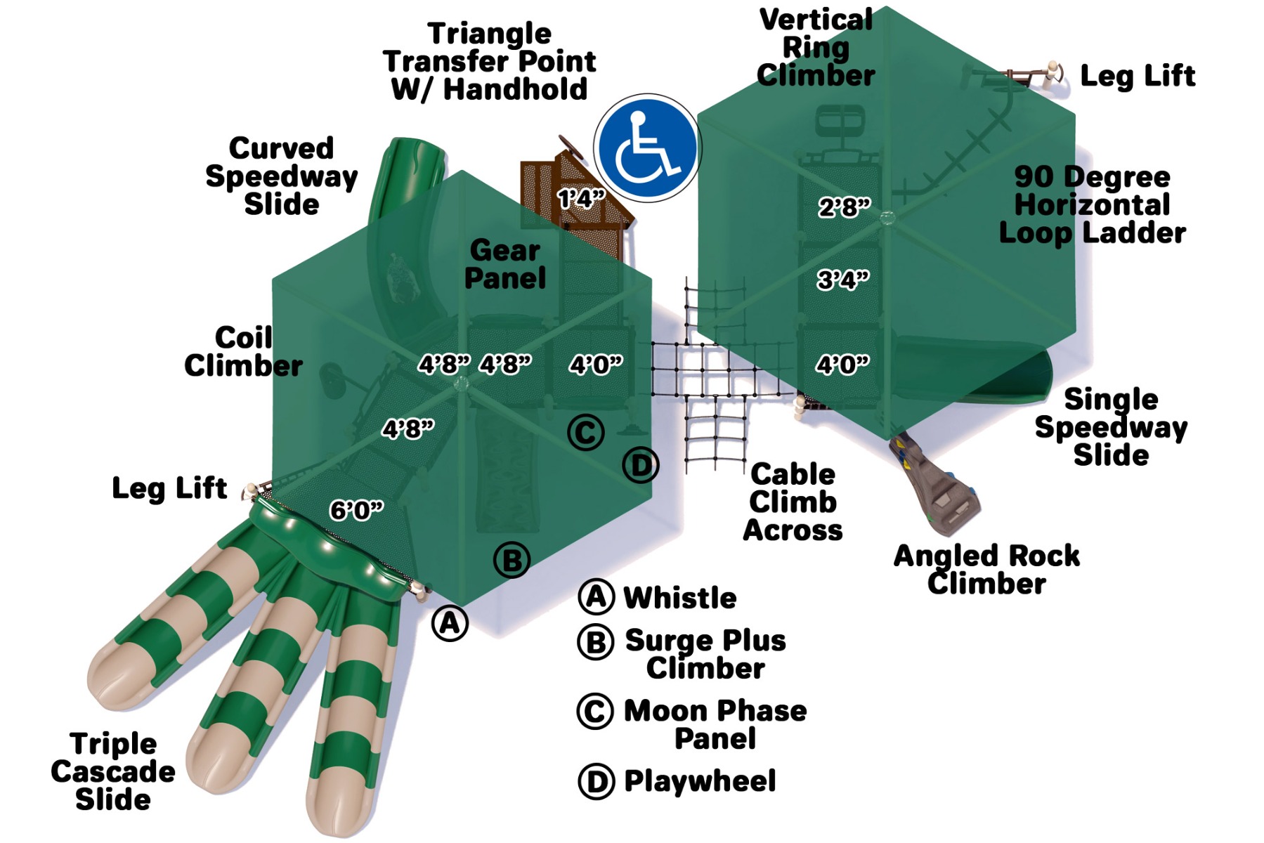 Super Shade - Commercial Play Structure - Natural Color Scheme - Top View