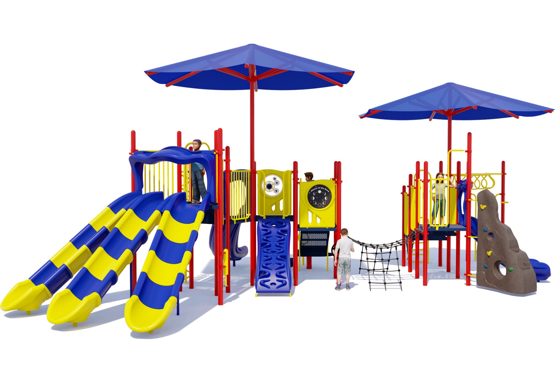 Super Shade - Commercial Play Structure - Primary Color Scheme - Front View