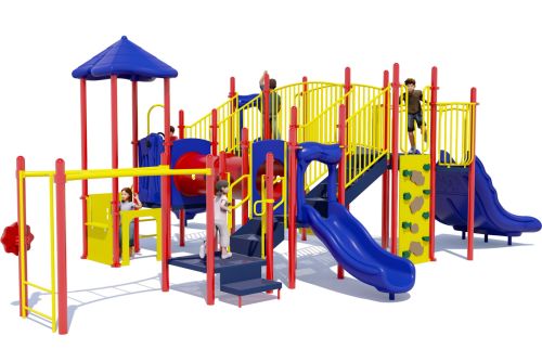 Fort Fun - Commercial Play Structure - Primary Color Scheme - Back View