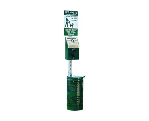 Pet Waste Station with Receptacle - Green
