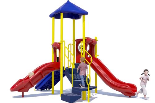 Prim 'n Proper Commercial Play Structure - Primary Color Scheme - Front