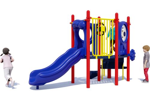 Happy Happy Happy Playground Equipment - Primary Color Scheme - Front View