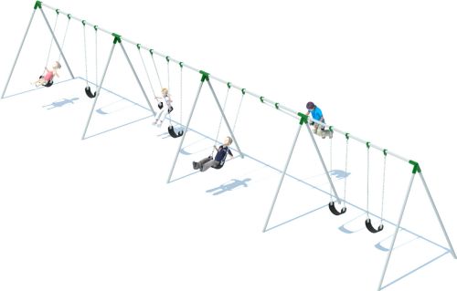 4 Bay Bi-pod Swing Set | Playground Equipment | American Parks Company