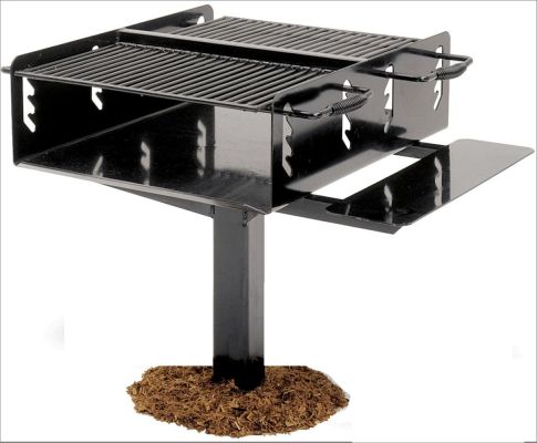 Bi-Level Park Grill With Utility Shelf