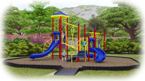 Amazing Adventure Playground Bundle - Engineered Wood Fiber - Primary Colors