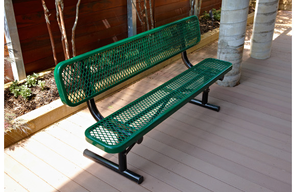 Expanded Metal Bench with back - Site 