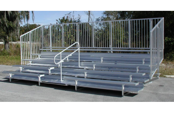 Enclosed Aluminum Bleachers W Aisle Handrails Site Furnishings American Parks Company