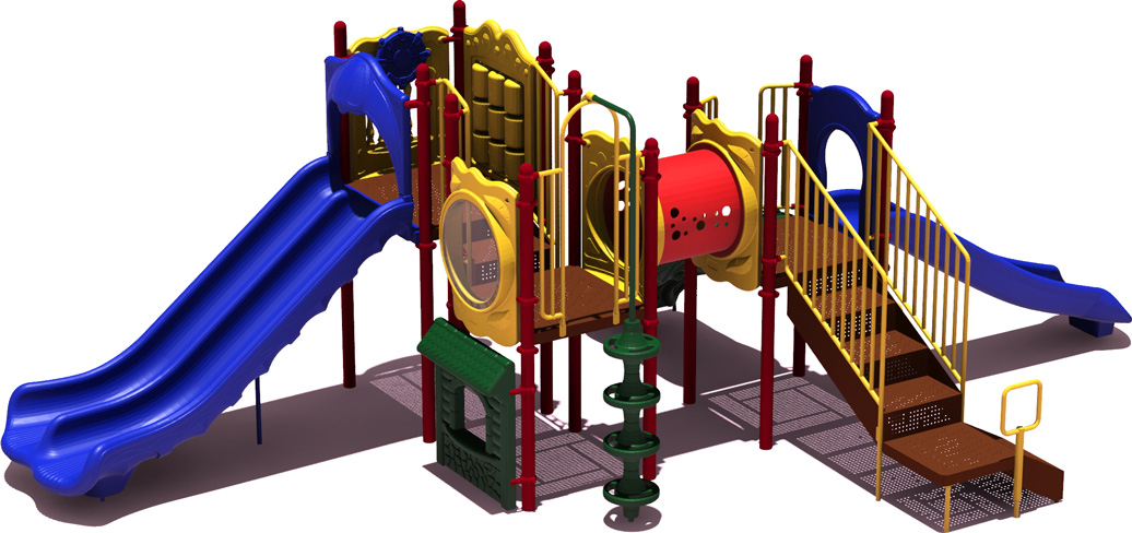 Home Plate Budget Play Structure - primary Color Scheme - back View